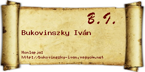 Bukovinszky Iván névjegykártya
