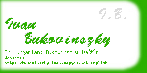 ivan bukovinszky business card